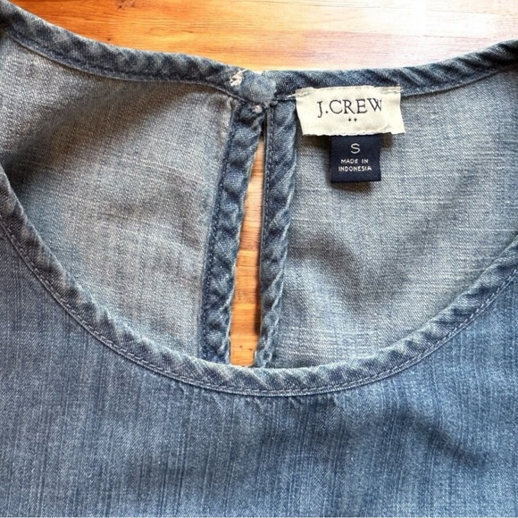 J.Crew Chambray Peasant Blouse - Small - Picture 7 of 9